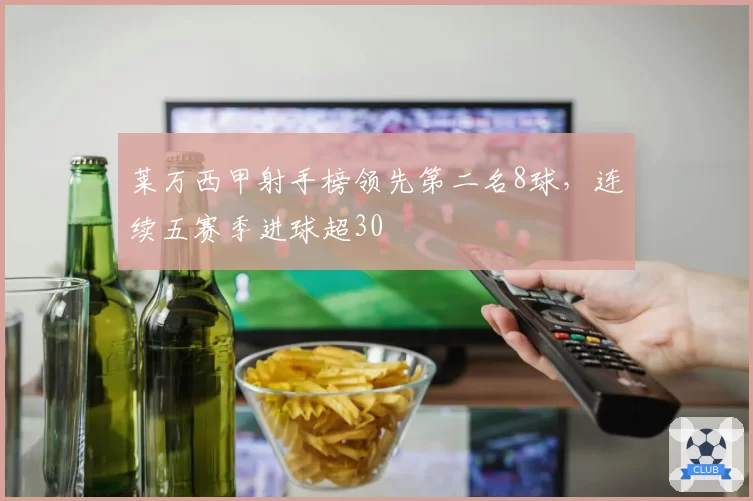 莱万西甲射手榜领先第二名8球,连续五赛季进球超30